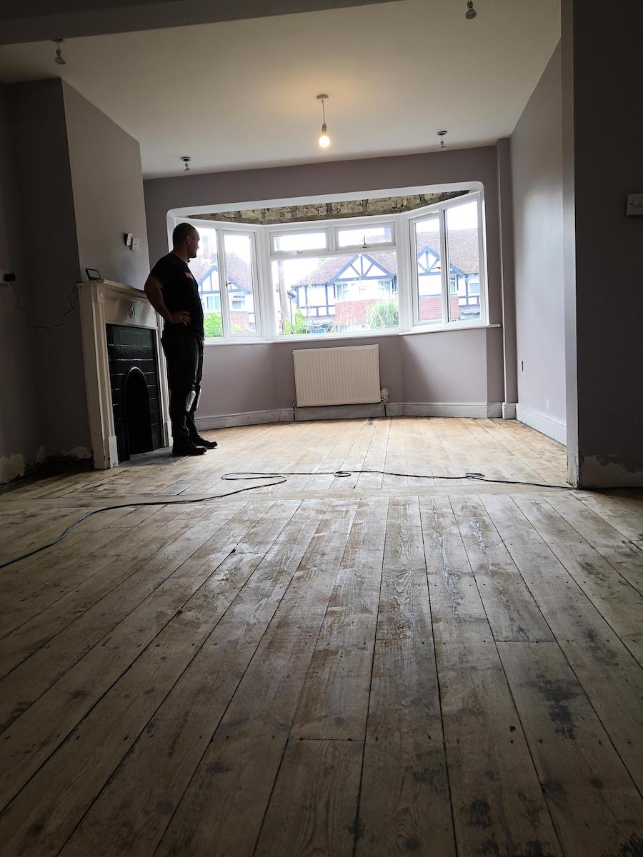 Floor sanding during