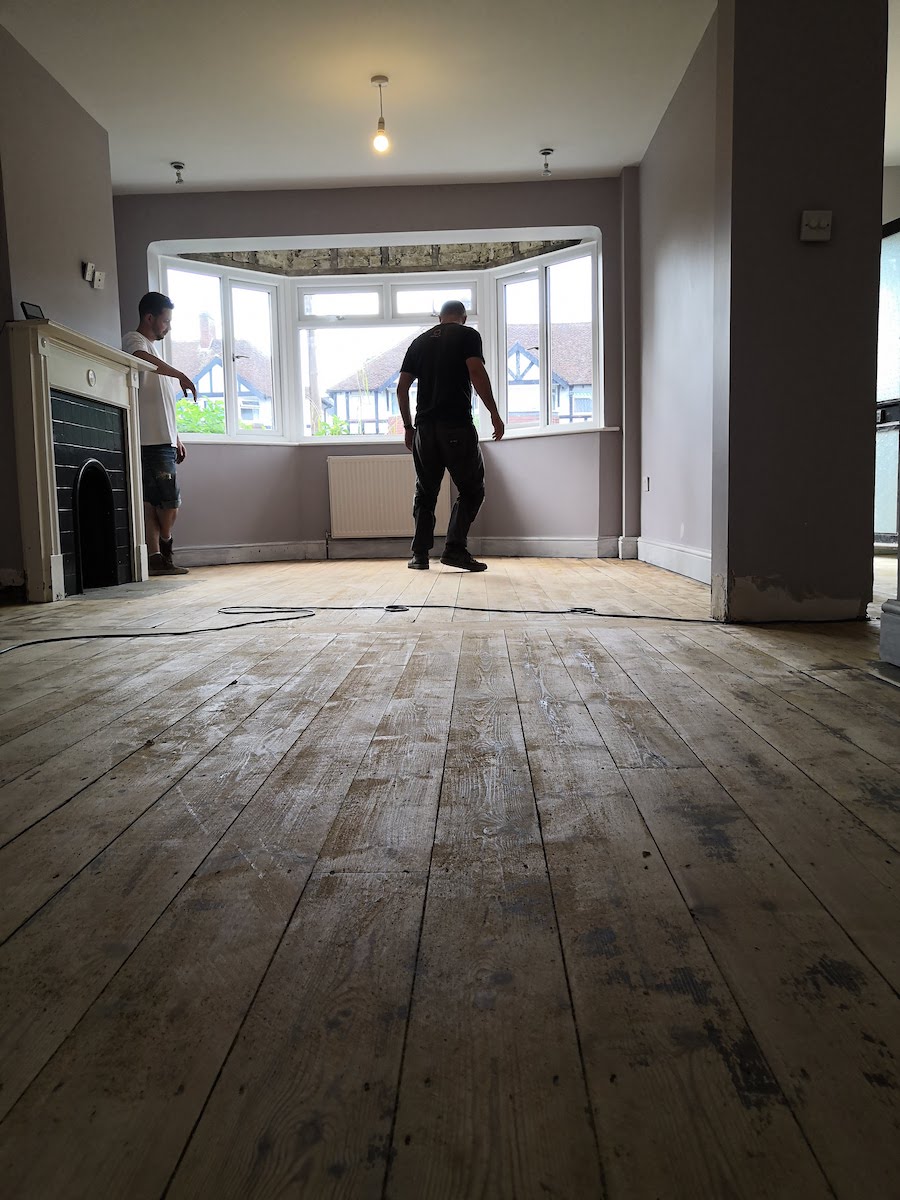 Floor sanding during